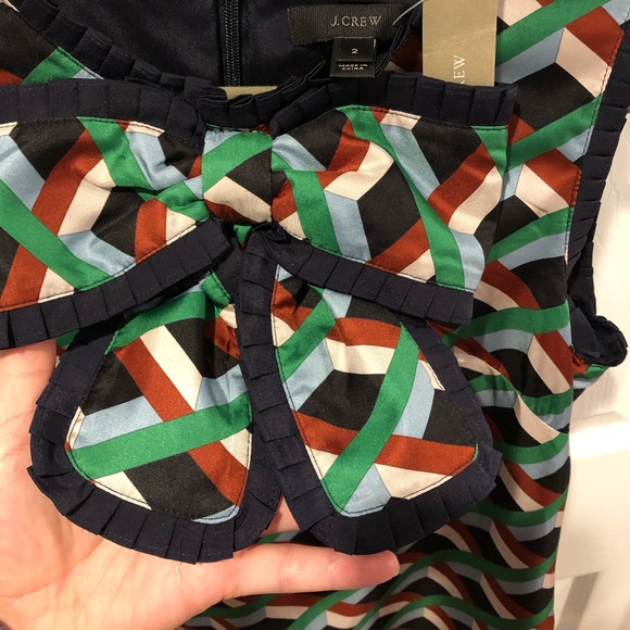 🌸 J. Crew Silk dress in Ratti graphic diamond - Picture 3 of 8